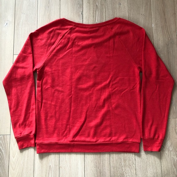 NWT Mitchell & Ness Chicago Bulls Scoop Neck Long Sleeve Shirt in Red Size L - Picture 3 of 10